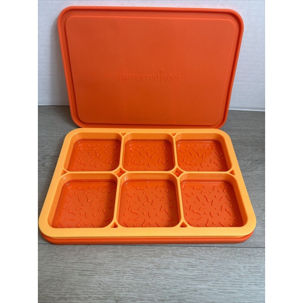 Pampered Chef #2493 Silicone Ice Cream Sandwich Maker - Orange